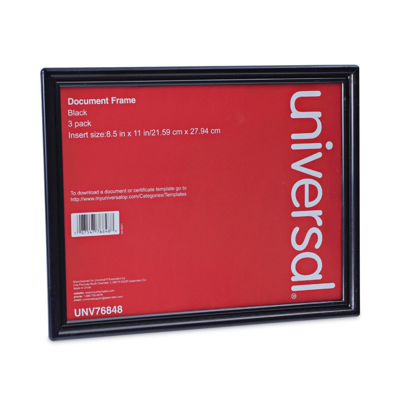 Universal 8-1/2 in. x 11 in. Insert All Purpose Document Frame - Black (3/Pack)